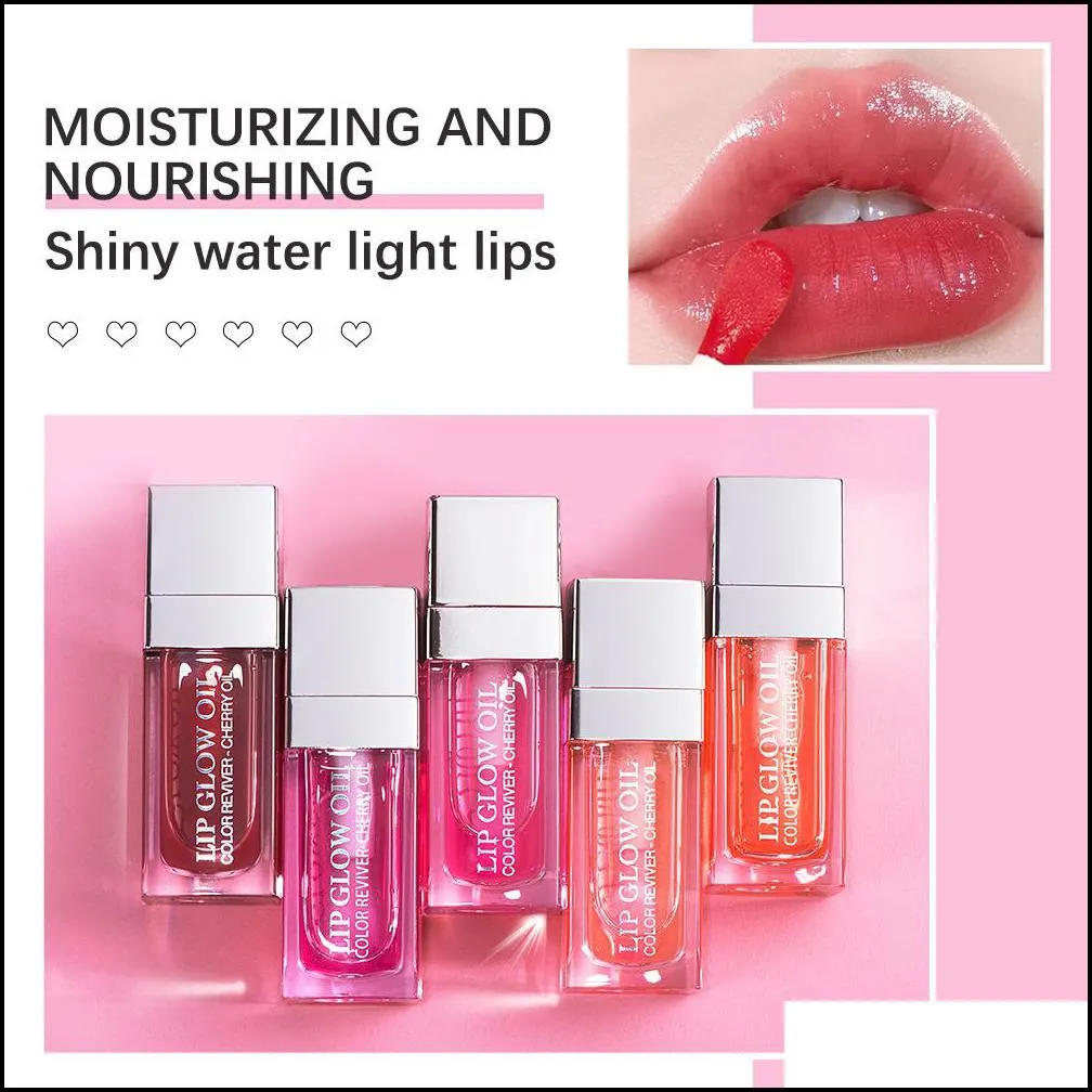 crystal jelly moisturizing lip oil plumping lip gloss makeup sexy plump glow tinted lips plumper 6ml