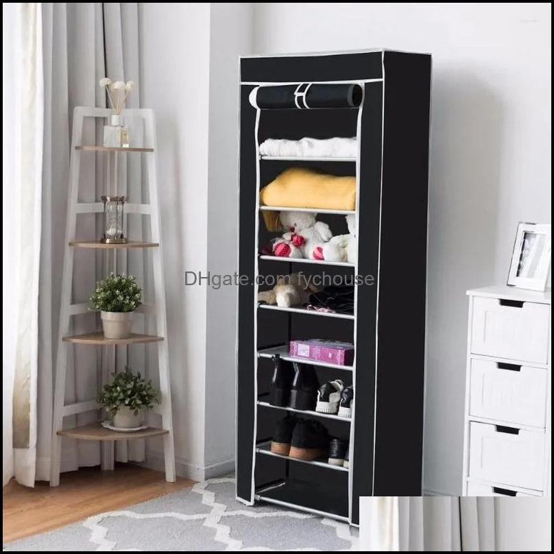 clothing storage canboun 10 tier shoe tower rack with fabric cover 18 pair home space saving organizer portable shoes shelf cabinet