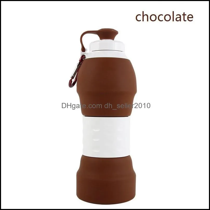 silicone water bottle 580ml collapsible sports drink camping travel bottle gym hiking cycling folding water bottle