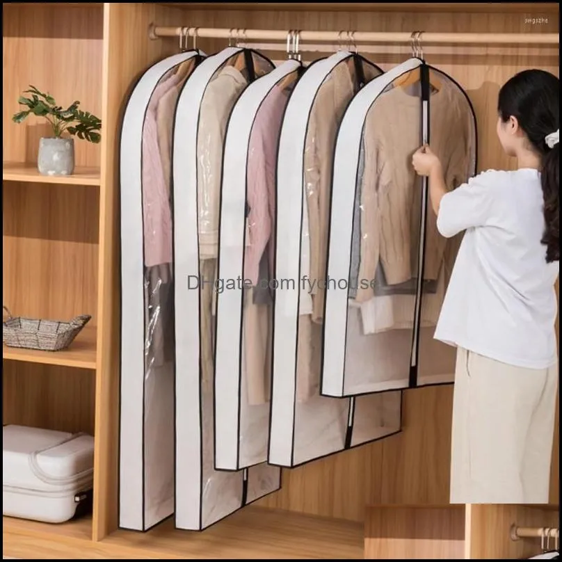 clothing storage dustproof cover for coats shirts sweaters suit bag hanging clothes organizer wardrobe covers