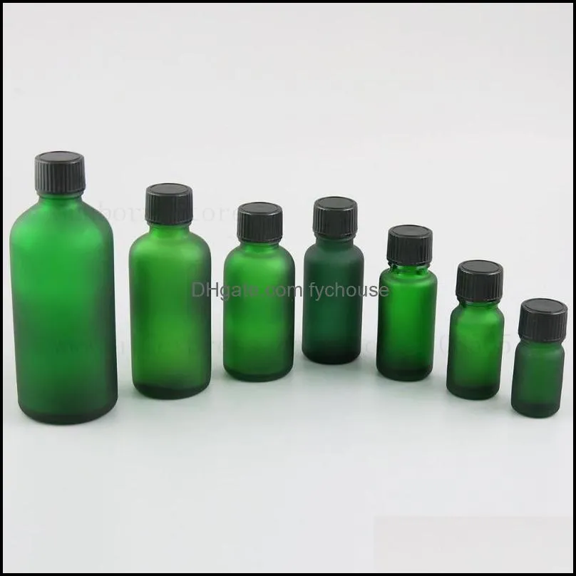 storage bottles jars essential oil matte blue green glass containers vials 5/10/15/20/30/50/100 ml sample refillable bottle 20pcs