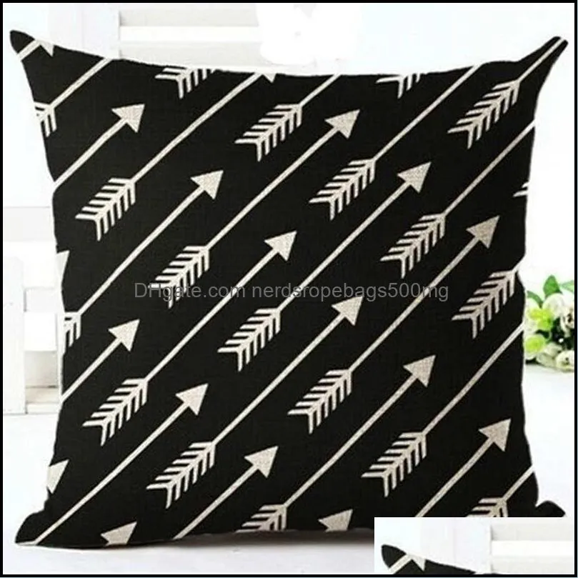 geometry pillow covers black white geometry cushion covers cotton linen printed sofa bed nordic decorative pillow case