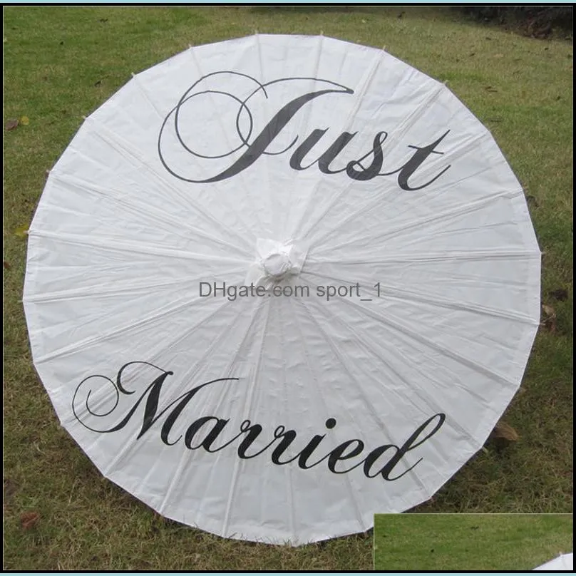 thank you paper umbrella mr mrs just married wedding white paper umbrella bridesmaid bridal wedding parasol