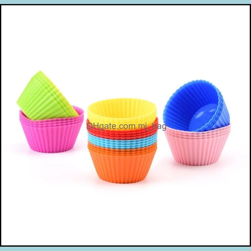 silicone cup cake mold muffin cake cupcake bakeware maker mold tray baking kitchen 7cm cake cup