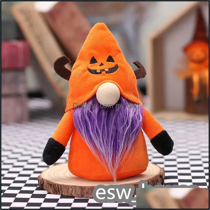 party favors halloween gnome fall decorations handmade faceless plush witch gnomes with spider bat ornaments