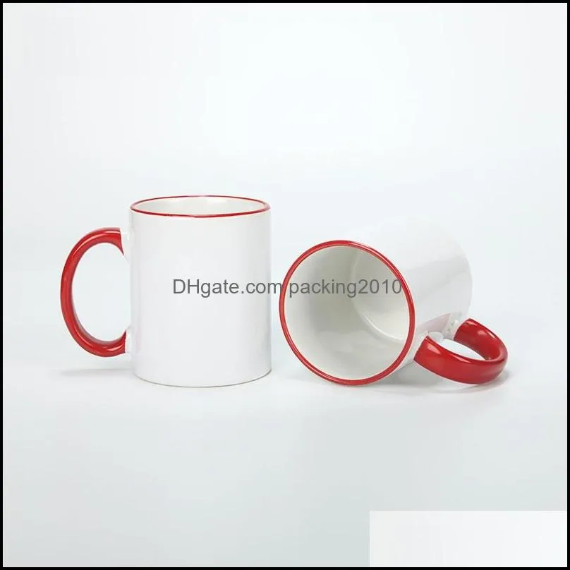 sublimation blanks cup 320ml heat transfer mdf mug ceramic round mouth customize diy sublimation blanks mug