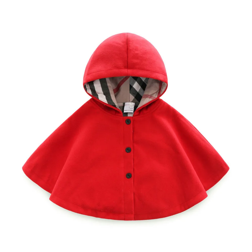 Baby Girl Cloak Coat Cotton Fall Winter Child Clothes Korean Fashion Lace Hooded Poncho Cape Toddler Kid Outerwear Jacket 6M-6T