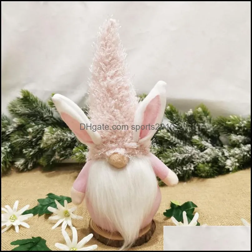 easter bunny gnome blue pink rose red swedish tomte rabbit plush toys faceless bunny dwarf doll easter kids gift