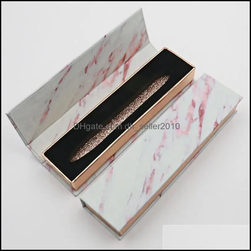 marble pattern adhesive eyeliner box diamond magic self adhesive liquid lash gule pen package case 10color