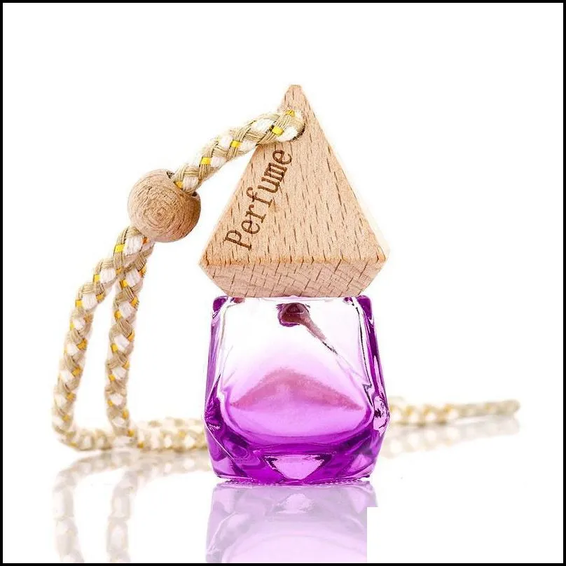 car perfume bottle pendant  oil diffuser 9 colors bag clothes ornaments air freshener pendants empty glass bottles perfume bh1908