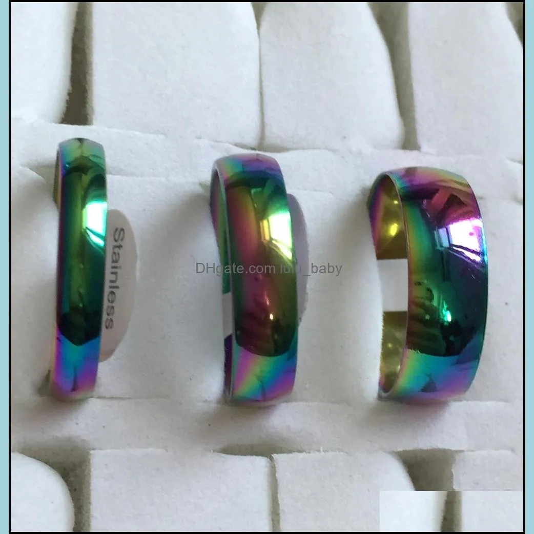 wholesale 100pcs 4/6 8mm comfortable 316l stainless steel rings fashion band gift jewelry ring man women