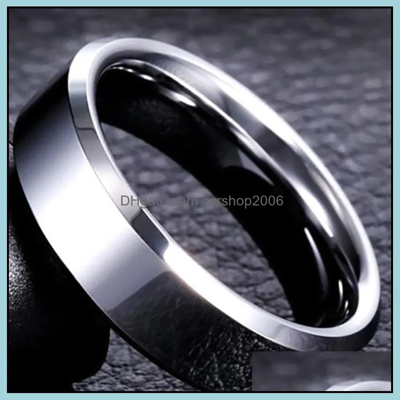 wholesale 50pcs 6mm comfortable gold silver black simple plain band 316l stainless steel rings fashion band jewelry ring