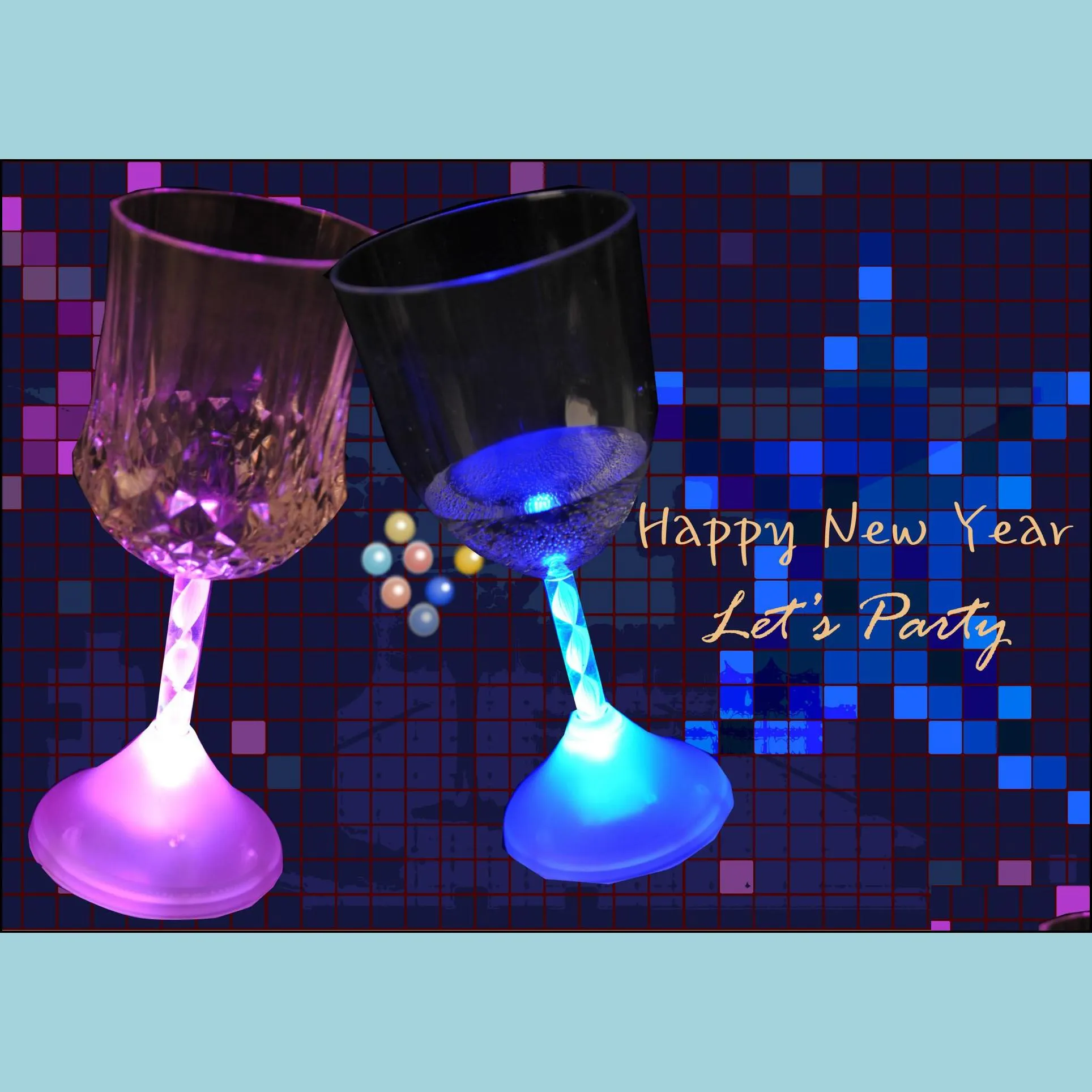 led light up wine glass plastic colorful luminous wine cup liquid activated flashing lightup cups party ktv bar hh2294