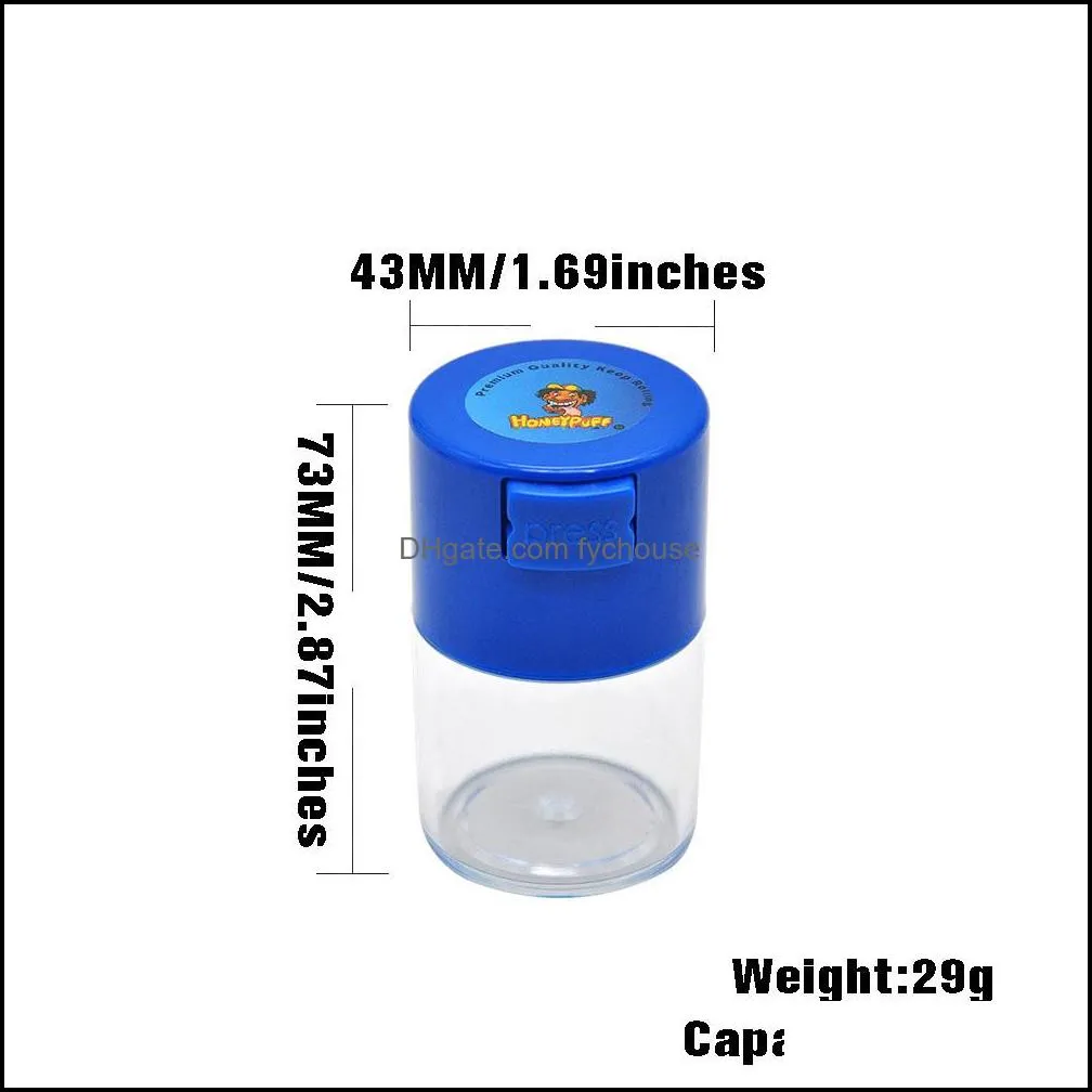 premium acrylic airtight multiuse vacuum seal portable stash jar storage container 60ml for dry coffee tobacco and herbs storage