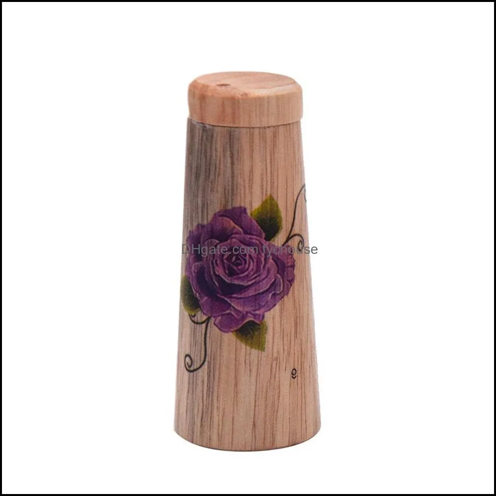 hornet natural wooden wood dugout with one hitter 98mm uv flower style handmade dugout cigarette case tobacco pipe jars