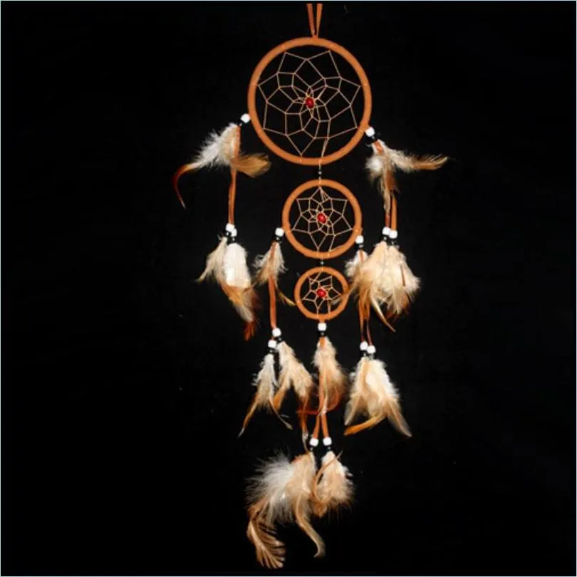 wholesale new round ethnic dream catcher feather home wall hanging decor crafts