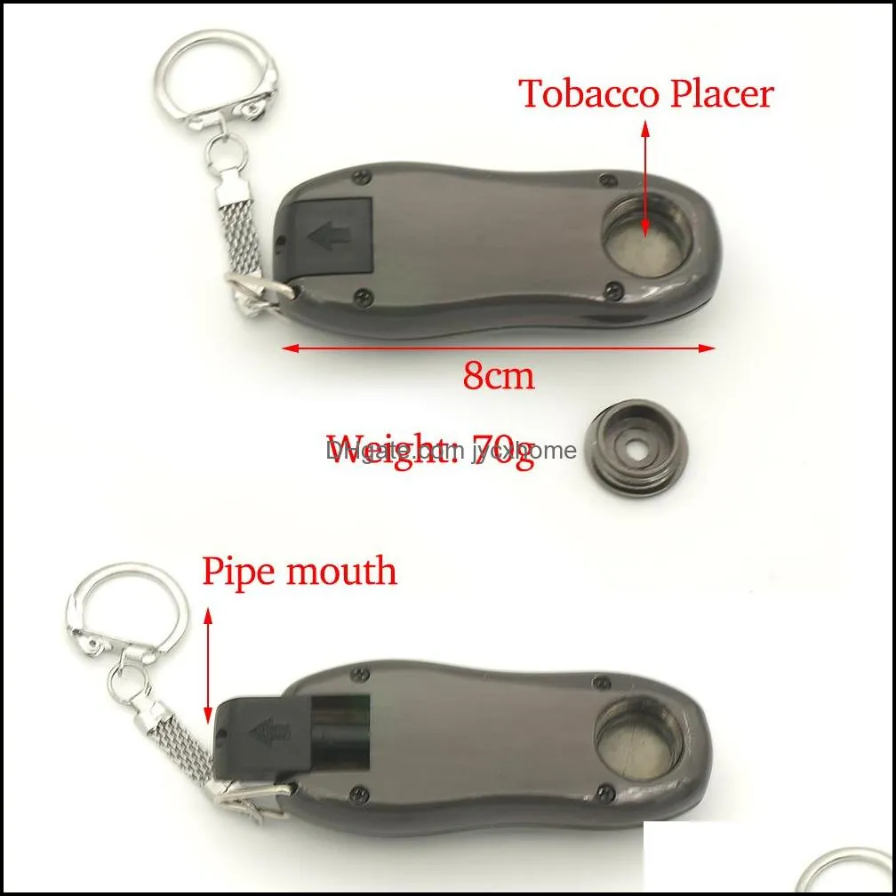car shape pipe tobacco pipes with keychain smoking pipa grinder cigarette accessories for men pipas fumar hierba