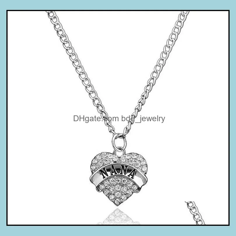 diamond peach heart pendant necklaces mothers day gift family daughter sister crystal necklace