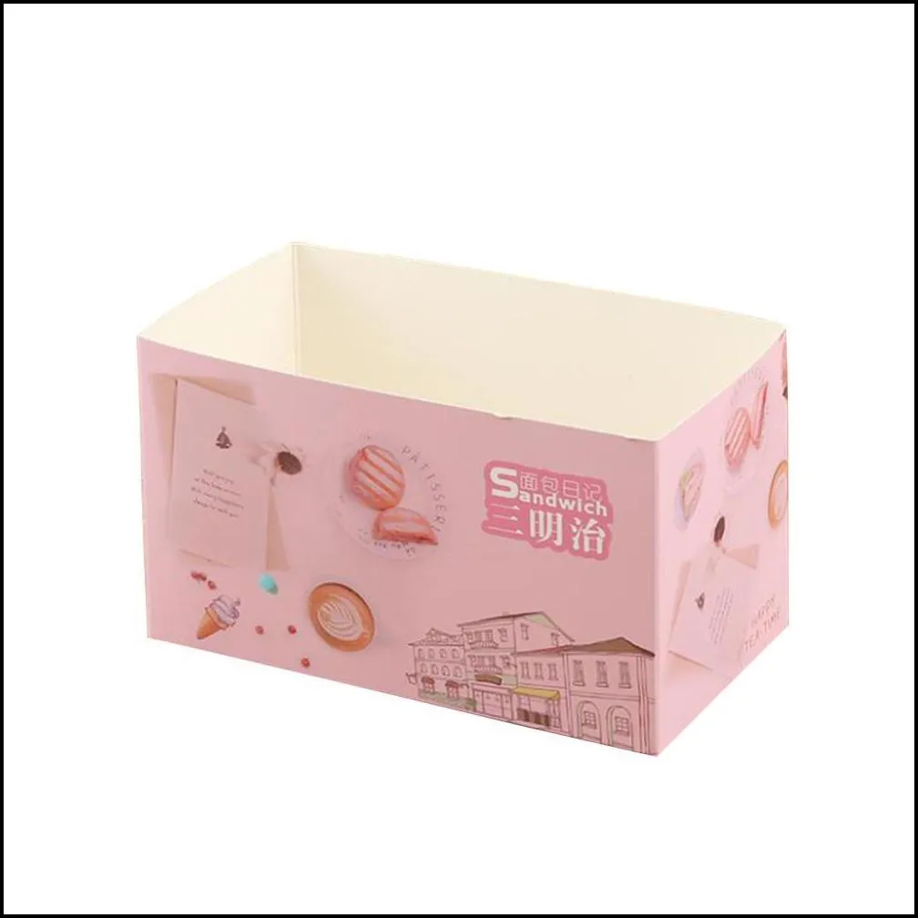 50pcs cake packaging bagsand wrapping paper thick egg toast bread breakfast packaging box burger oil paper paper tray 201015