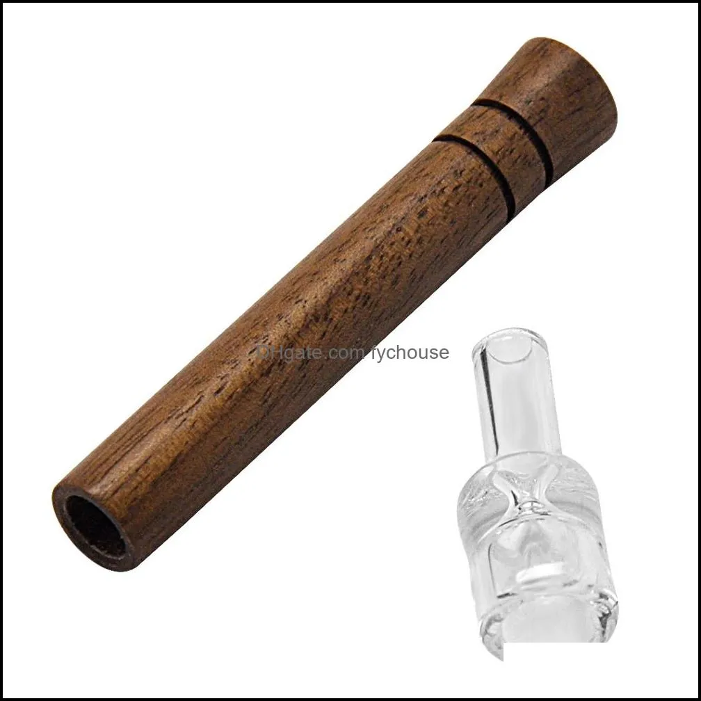 cournot wood glass one hitter straight smoke pipe length 3 86 inches detachable smoking one hitter tobacco pipe dugout accessories