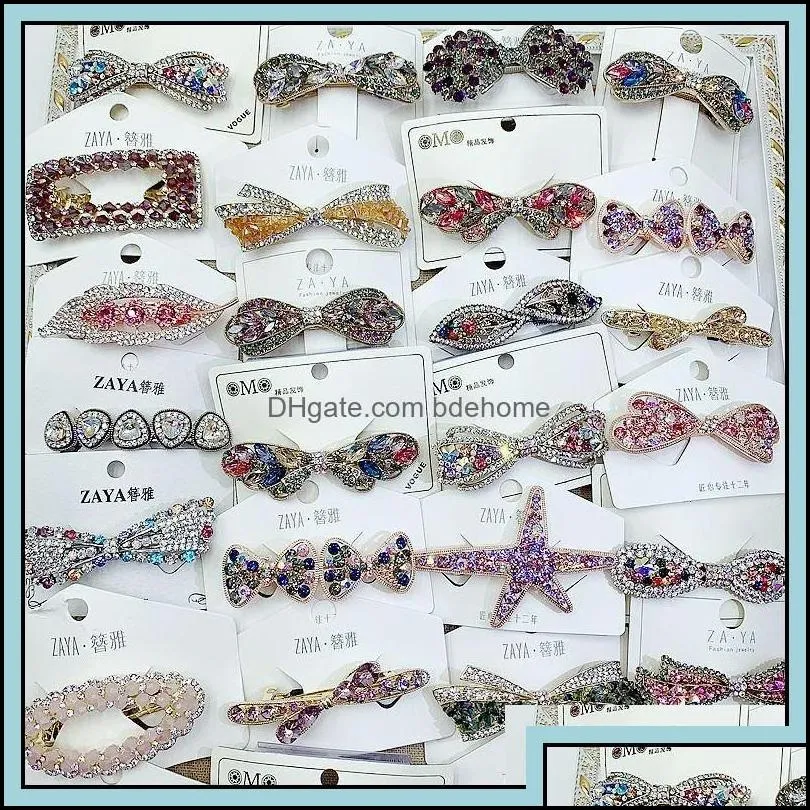 hair clips barrettes fashion mixed style korean crystal pearl hair clips elegant women barrettes hairpins headwear accessor bdehome