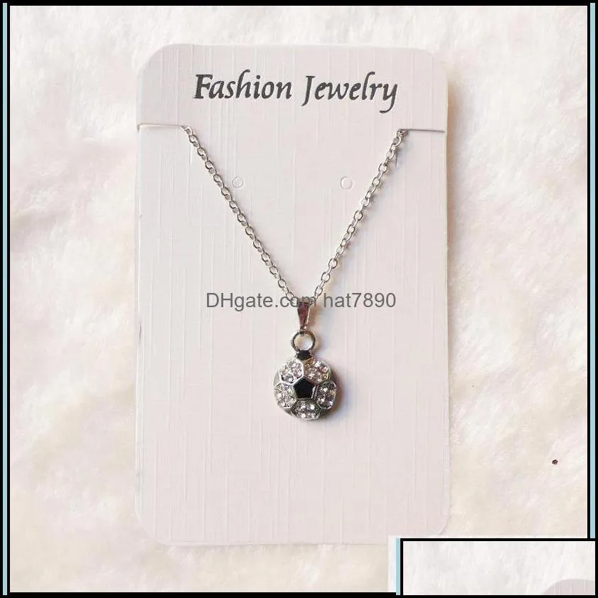  pendants jewelry sports ball necklaces crystal softball baseball basketball football soer volleyball rugby pendant chains for women men