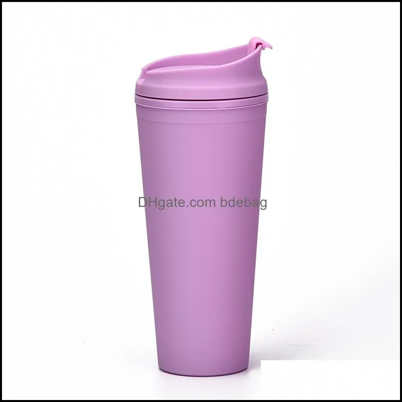 doublelayer plastic frosted tumbler 22oz matte plastic bulk tumblers with lids for outdoor sport camping