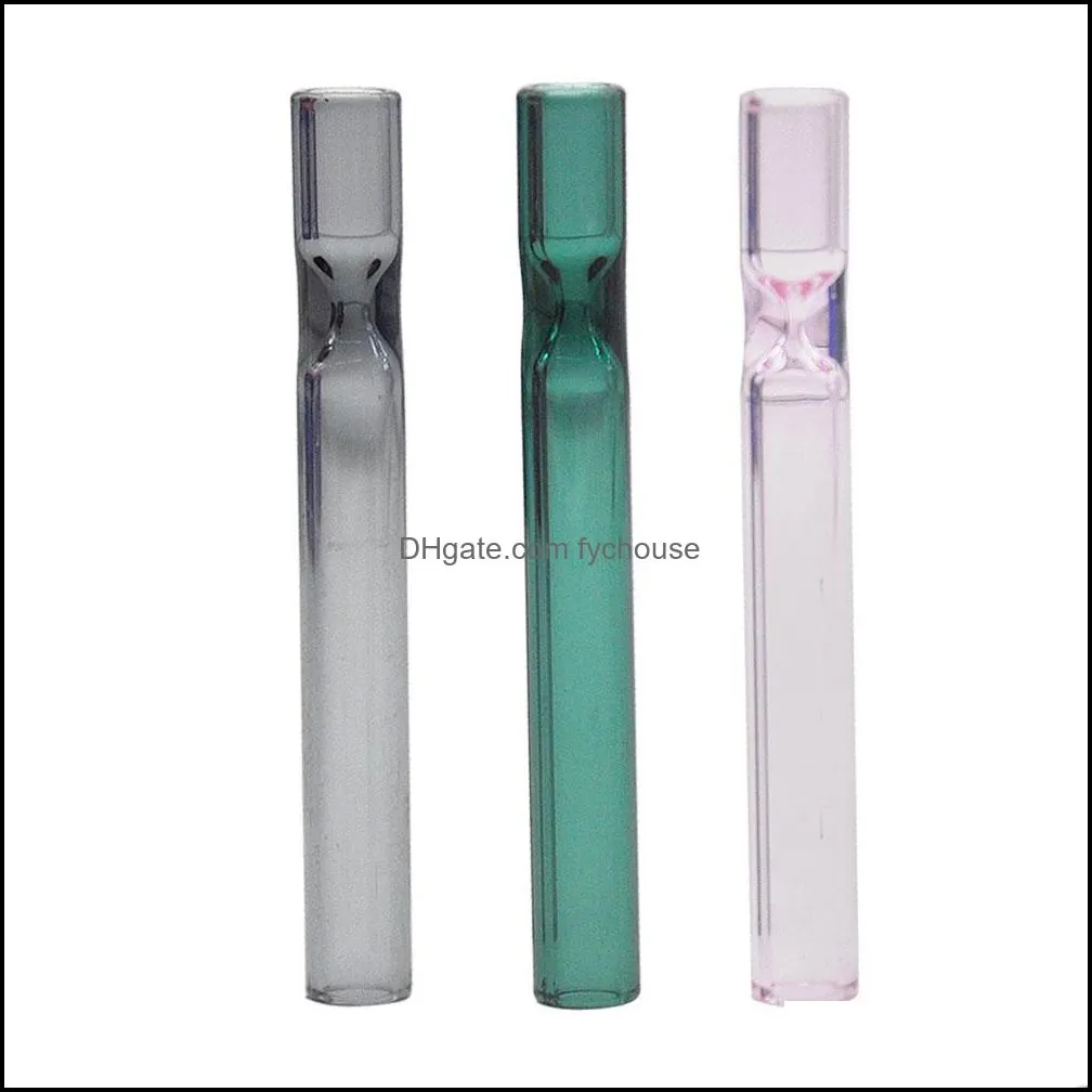 109 mm premium glass one hitter smoking pipe cigarette holder glass dugout pipe tobacco herb pipes accessories