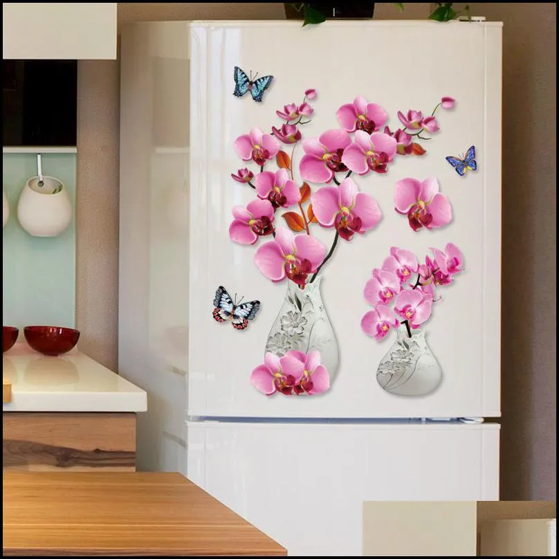3d threedimensional selfadhesive wall sticker glass refrigerator door tv background bedroom room decoration stickers 40cm x 30cm