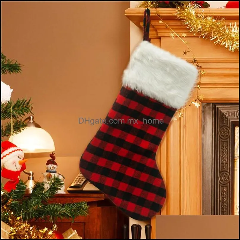 christmas stocking bag santa snowman deer snowflake candy gift bag xmas tree hanging ornament christmas hanging socks