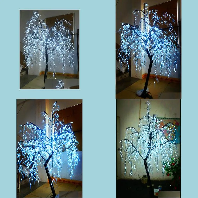 led artificial willow weeping tree light outdoor use 945pcs leds 1 8m/6ft height rainproof christmas decoration tree shipping