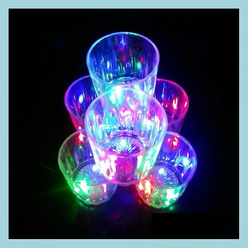 Wine Glasses Drinkware Kitchen Dining Bar Home Garden Led Flashing Glowing Cup Water Liquid Activated LightUp Beer Glass Mug Luminous