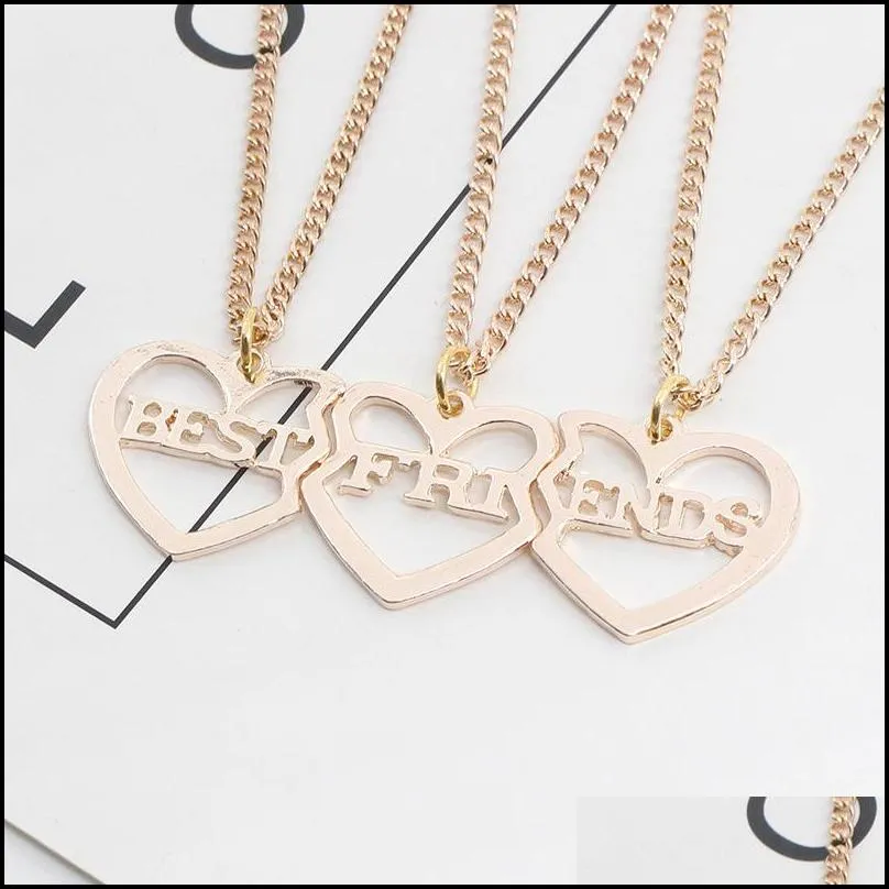 broken heart necklace 3pcs a set jewelry valentines day gift best friends pendant necklaces forever necklace