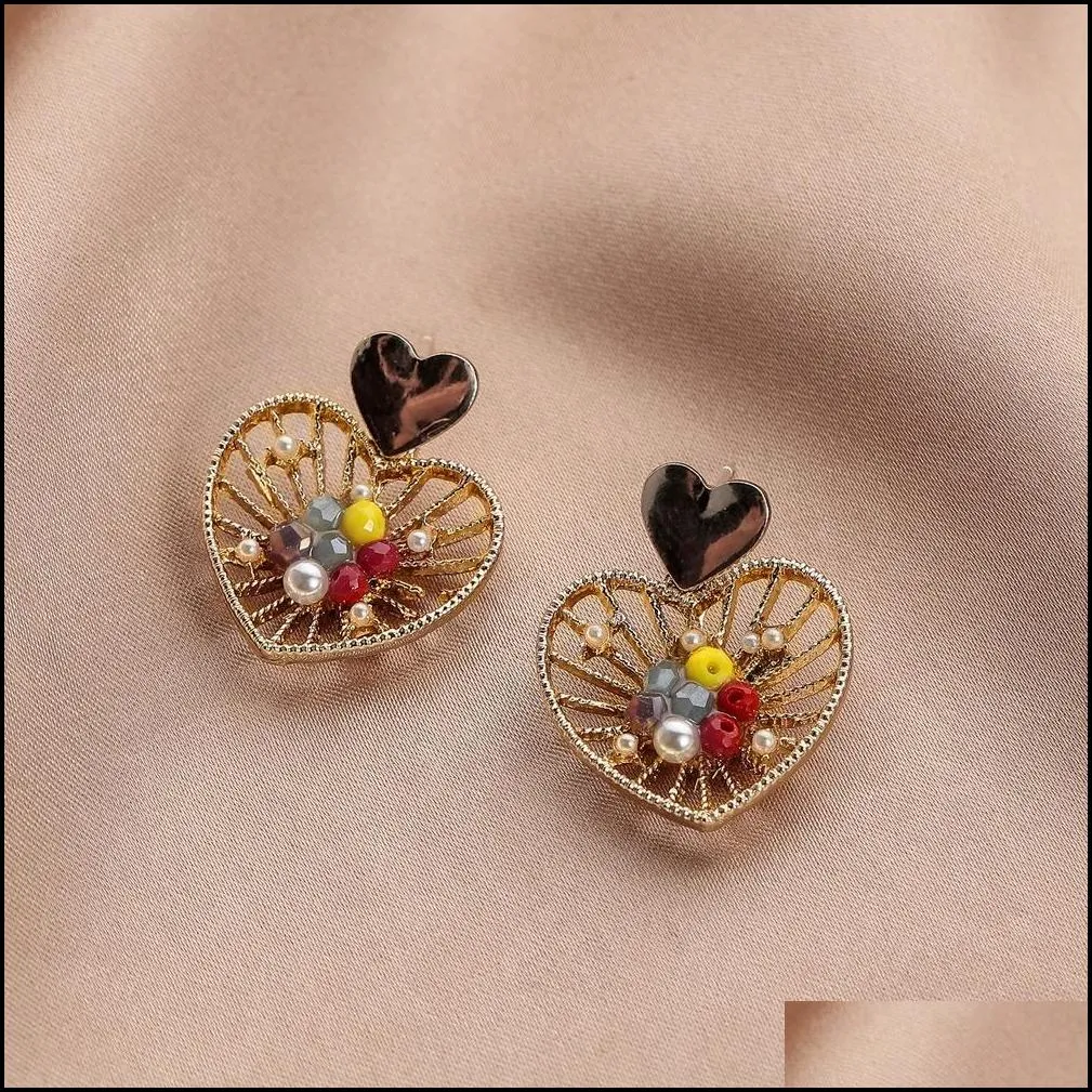 hollow metal earrings for women big geometric statement gold metal stud earrings trendy jewelry accessories