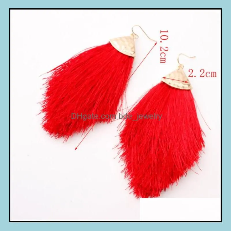 women bohemia long tassel earrings chandelier fringe earring fashion dangle eardrop 13 colors