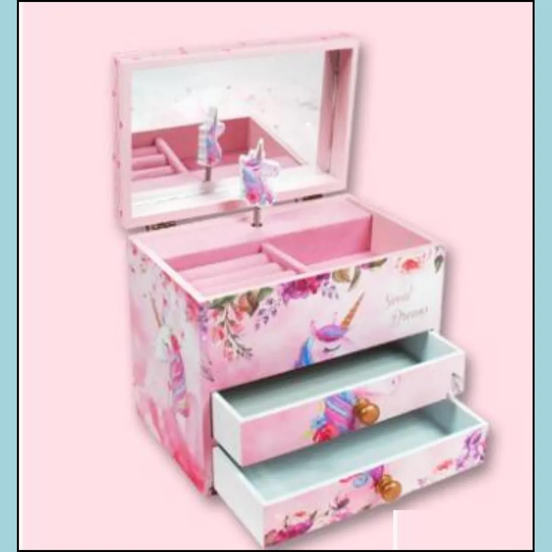 Children jewelry box Korean princess small ear stud storage box