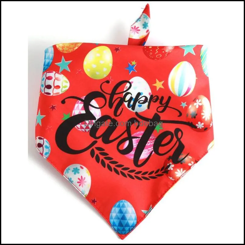 easter dog bandana triangle bibs with easter eggs and rabbit star printing kerchief easter dog costume accessories decoration for medium