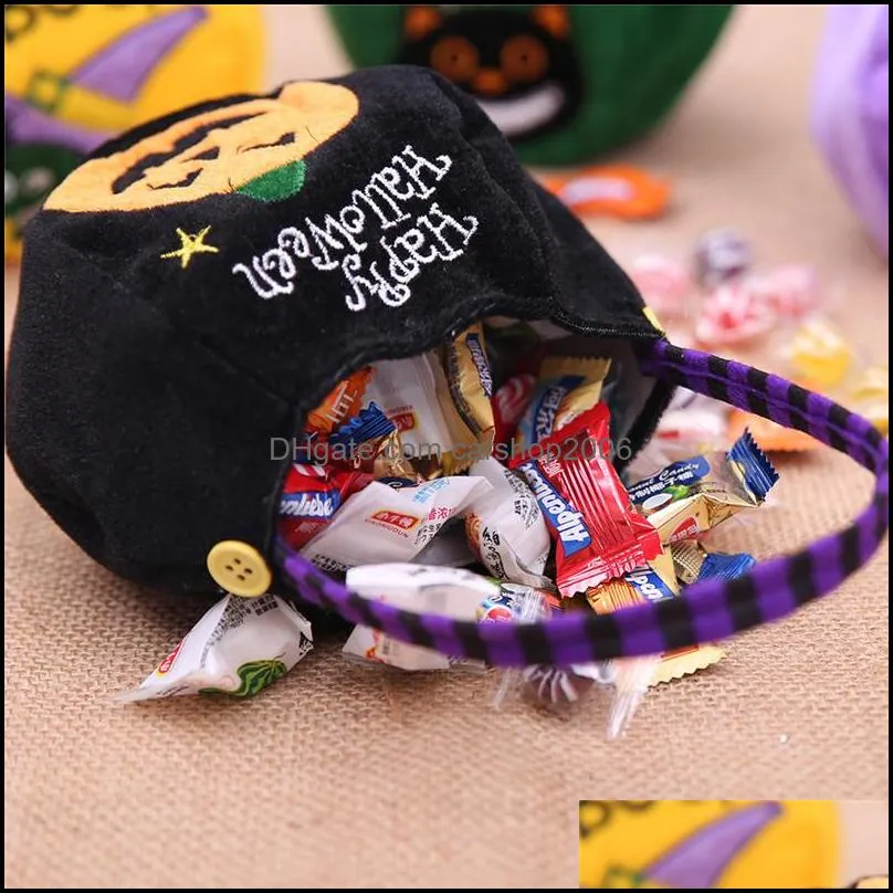 kids halloween candy bags gold velvet pumpkin bag witches candy bucket kids halloween gift storage bags halloween decorations