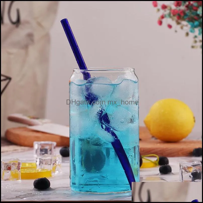 nordic style simple creative glass bottle large and small milk tumblers beer juice cup straw cold drink coke