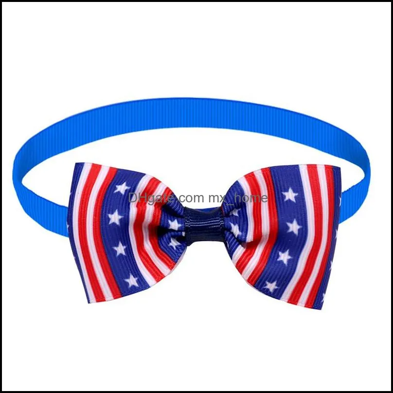 independence day dog collars pets cat puppy adjustable bow tie 4th of july small dogs decorative supplies