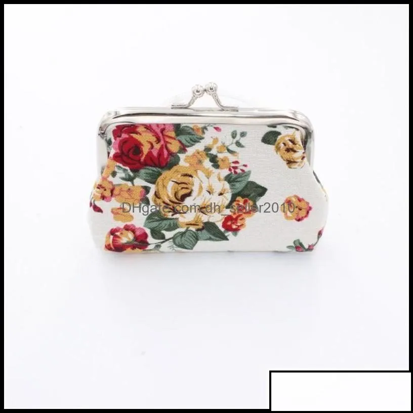 other jewelry tools bright color vintage floral coin purse for women print flower snap closure small wallet summer accessories305 t2