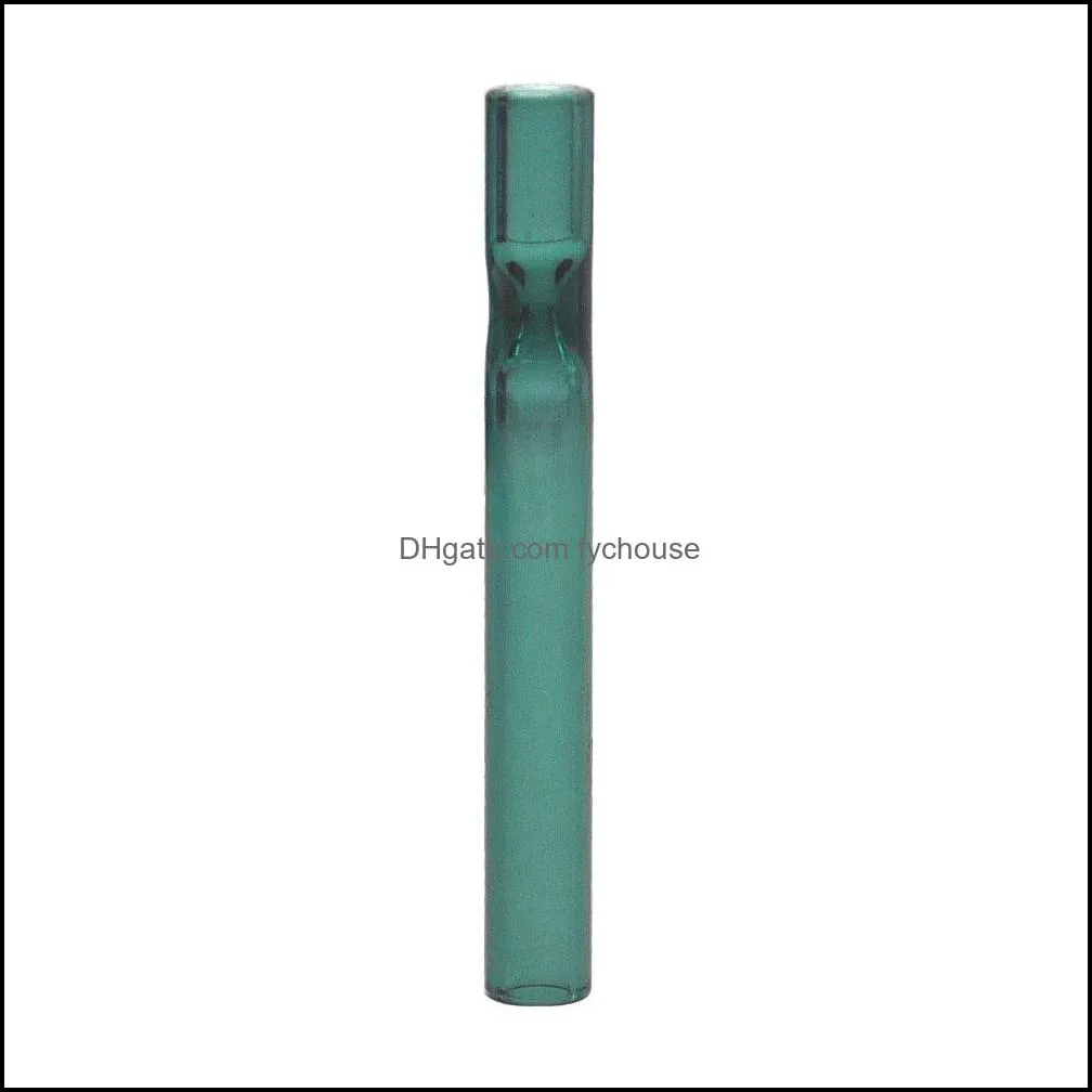 109 mm premium glass one hitter smoking pipe cigarette holder glass dugout pipe tobacco herb pipes accessories