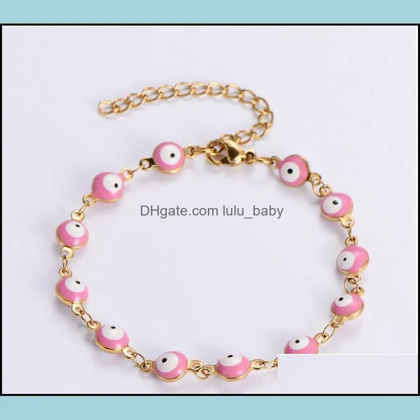 evil eye charm chain bracelet for women classic stainless steel wrap bangle women fashion jewelry gift