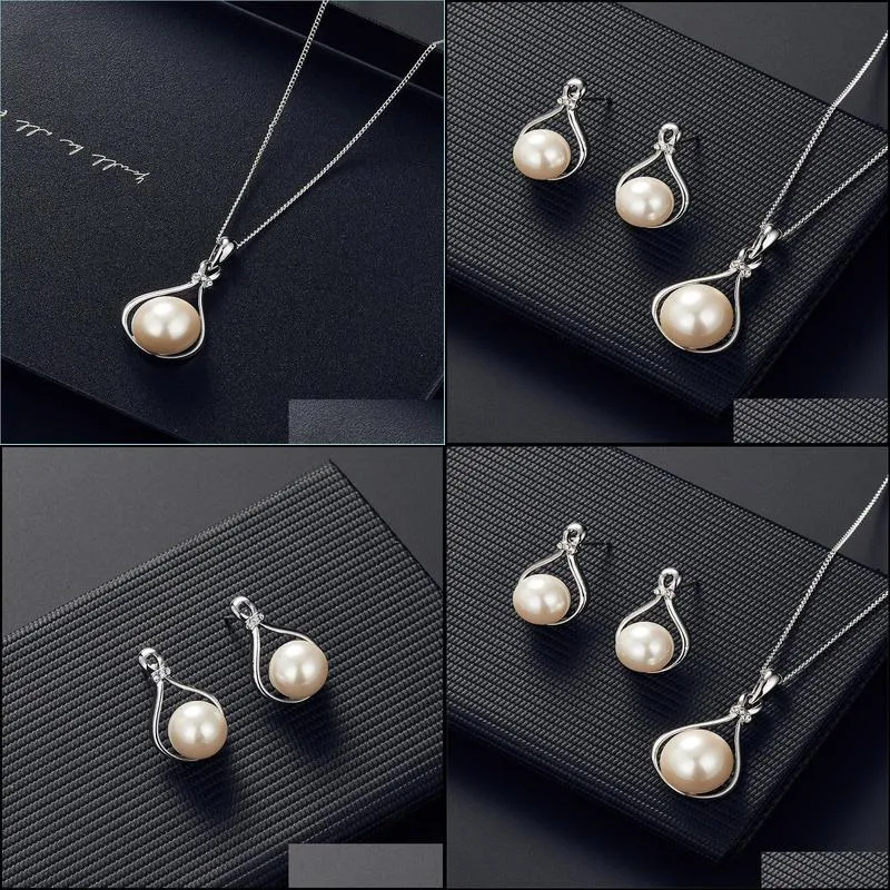 wedding jewelry set for women rhinestone butterfly imitation pearl jewelry set earrings necklace party jewelry sets