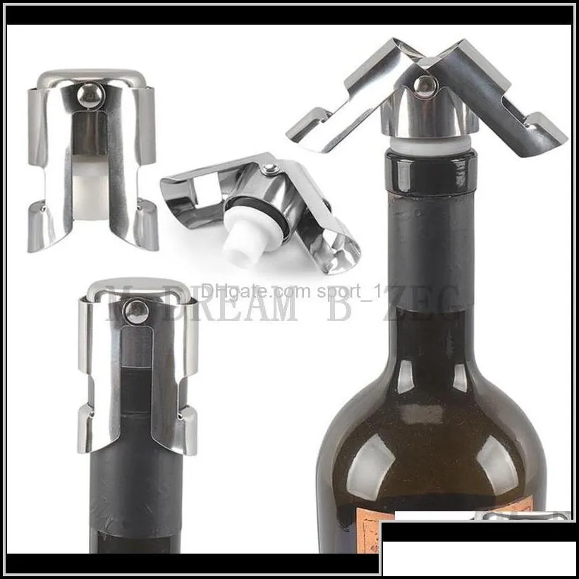 Stainless Steel Bottle Stopper Sile Champagne Stoppers Creative Style Mouth Easy To Use X3Qhb Bar Tools Etmek