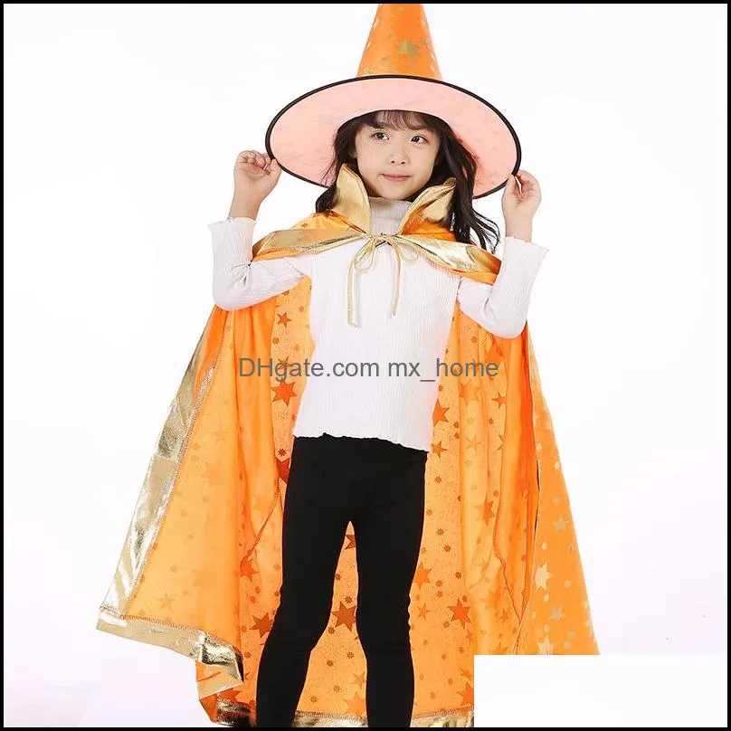 halloween party costumes witch cloak with hat trick or treat wizard costume accessories for cosplay props role play