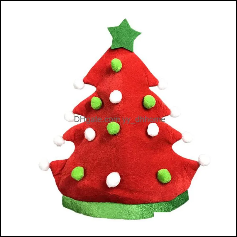 merry christmas hat red green christmas tree caps gold velvet fabric adult kids year costume accessory