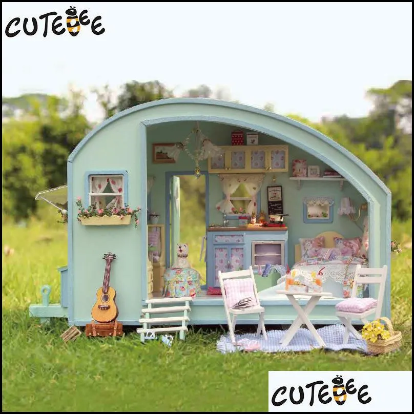 diy doll house wooden doll houses miniature dollhouse furniture kit toys for children gift time travel doll houses t200116