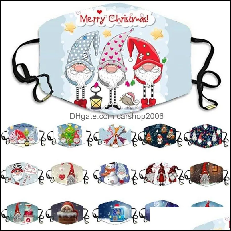 adult christmas masks santa moose snowflake christmas motif cotton face masks washable breathable christmas mouth cover