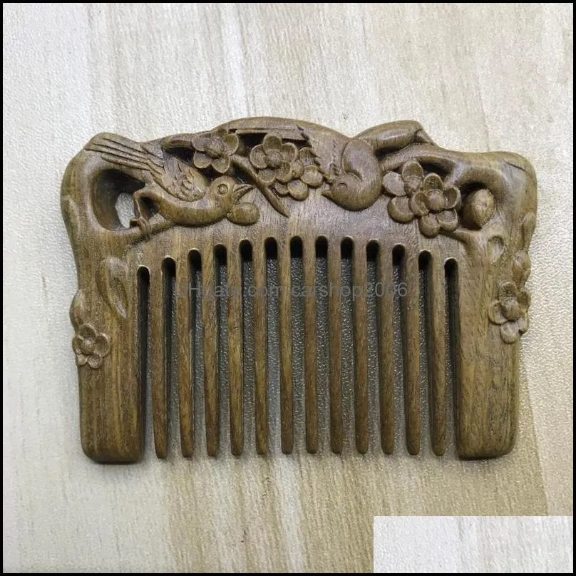 handmade carved natural sandalwood hair comb wide tooth antistatic no snag wooden combs for men women home decor
